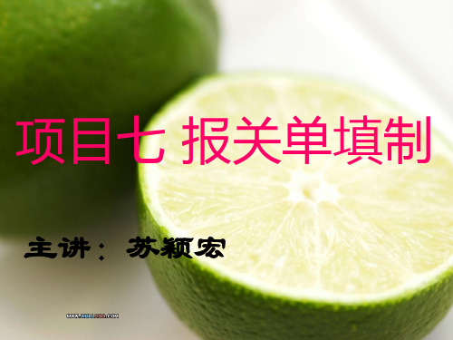 项目七：报关单填制