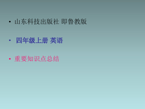 四年级上册英语课件-知识点总结 ｜鲁科版(五四制)(三起) (共9张PPT)