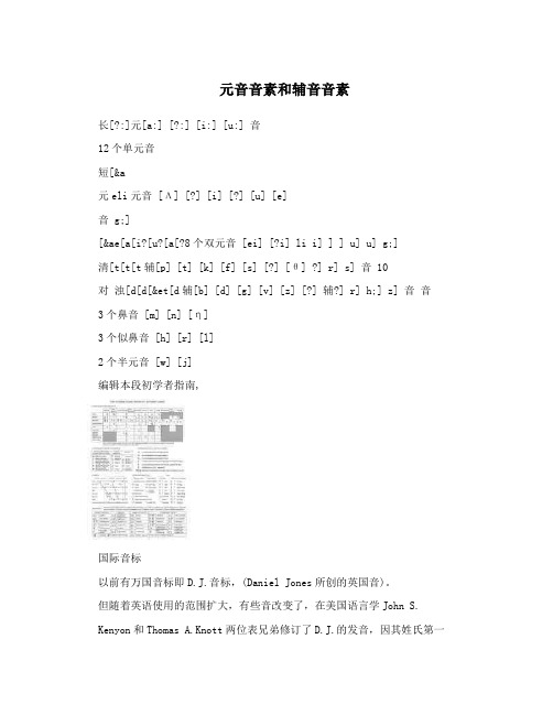 元音音素和辅音音素