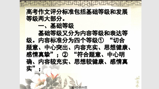 高考作文评分标准及解读PPT课件