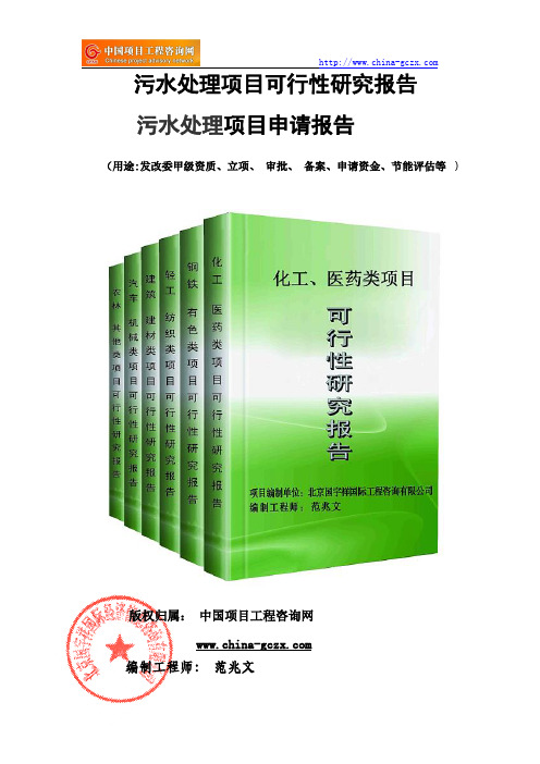 污水处理项目可行性研究报告(-案例模板)