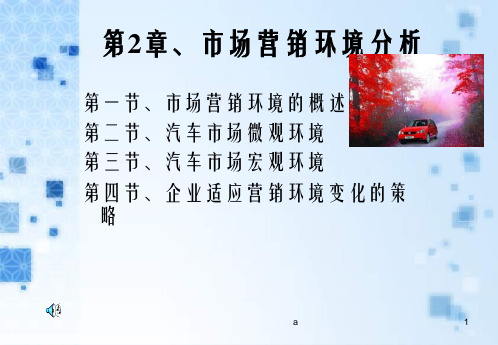 【学习课件】第一章汽车企业的战略规划和市场营销管理
