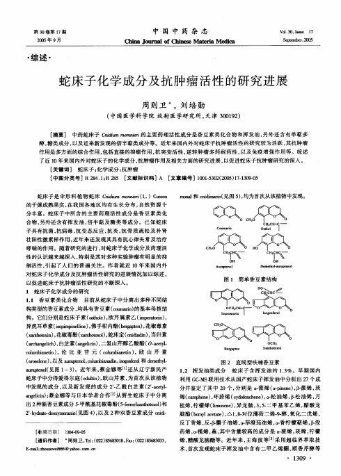蛇床子化学成分及抗肿瘤活性的研究进展
