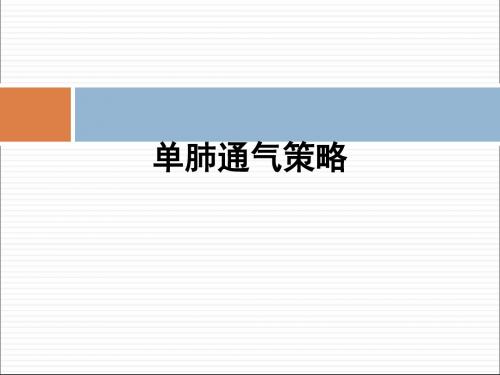 单肺通气策略ppt课件