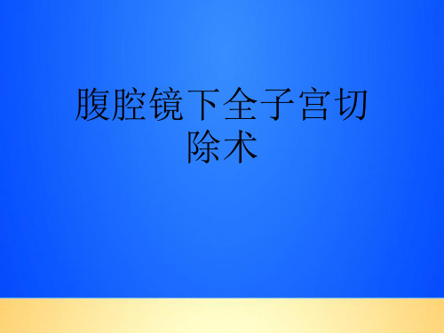【优质】腹腔镜下全子宫切除术PPT文档