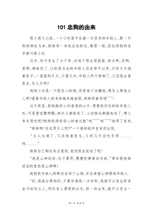 101忠狗的由来_高三作文