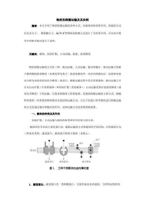 复习专题-物质的跨膜运输及其实例