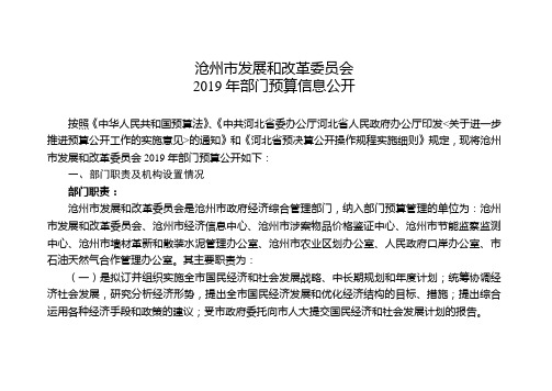 沧州市发展和改革委员会
