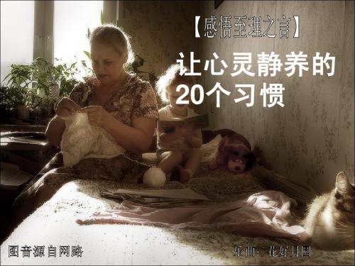 【感悟至理之言】让心灵静养的20个习惯--,免费下载。