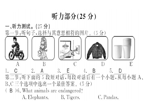 秋九年级人教版英语(广西)习题课件：Unit13测评卷 (共33张PPT)