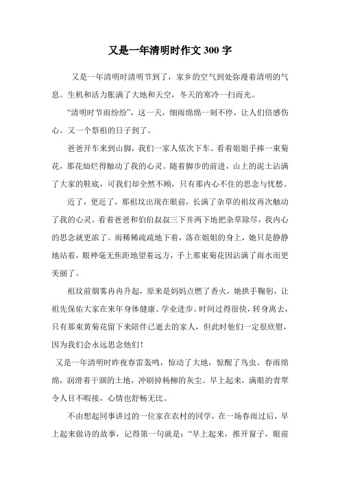 又是一年清明时作文300字