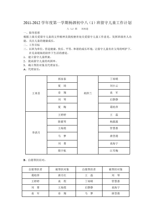 2011-2012留守儿童计划