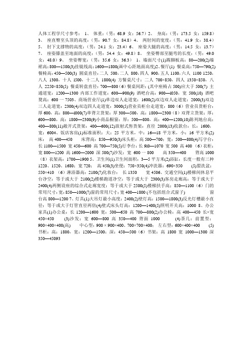 人体工程学尺寸