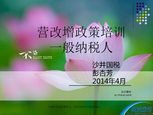 营改增一般纳税人政策培训