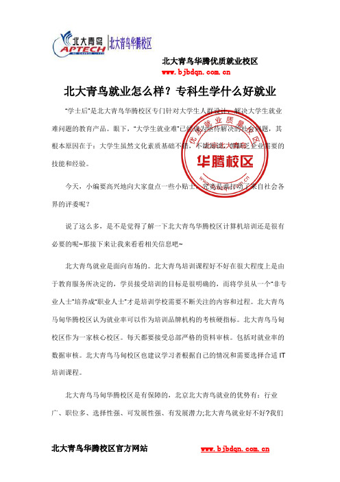 北大青鸟就业怎么样？专科生学什么好就业