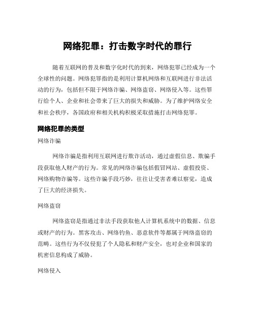 网络犯罪：打击数字时代的罪行