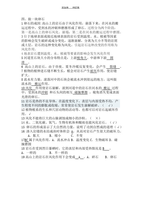 青岛版小学科学五年级上册四做一块卵石