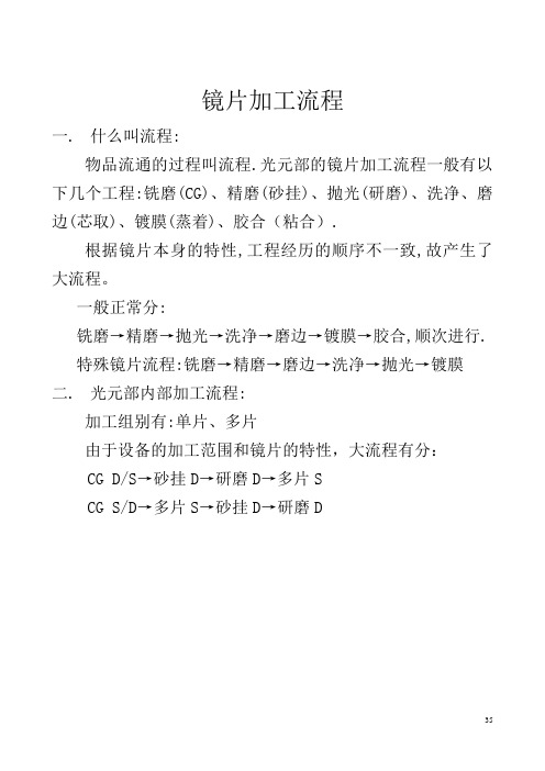 镜片加工流程