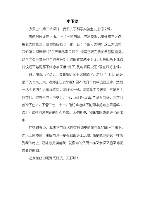 四年级作文：小雨滴作文400字_1