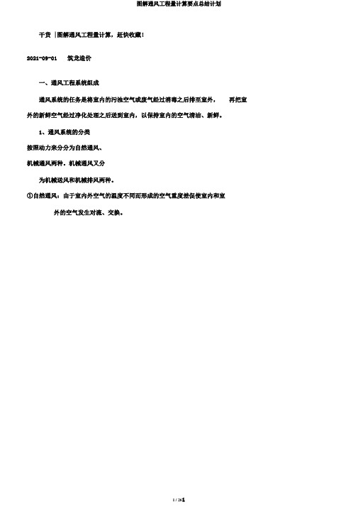 图解通风工程量计算要点总结计划