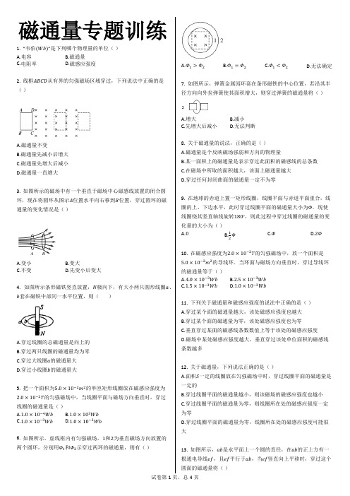 磁通量专题训练