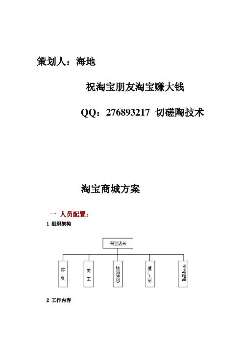 淘宝商城运营细节方案