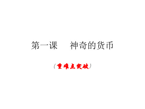 2019届高三政治一轮复习第一课     神奇的货币