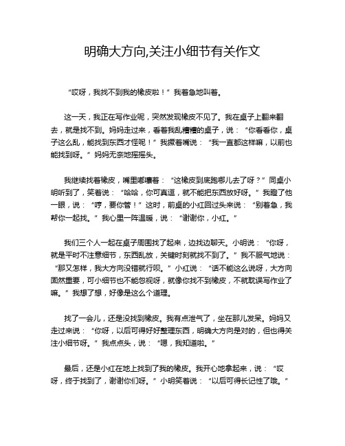 明确大方向,关注小细节有关作文