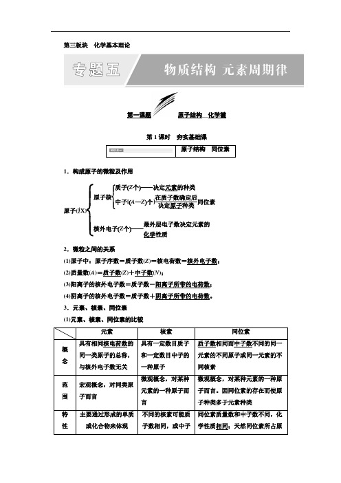 2018-2019学年高中新三维一轮复习化学江苏专版文档：