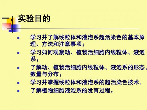 实验二液泡系和线粒体的活体染色及观察