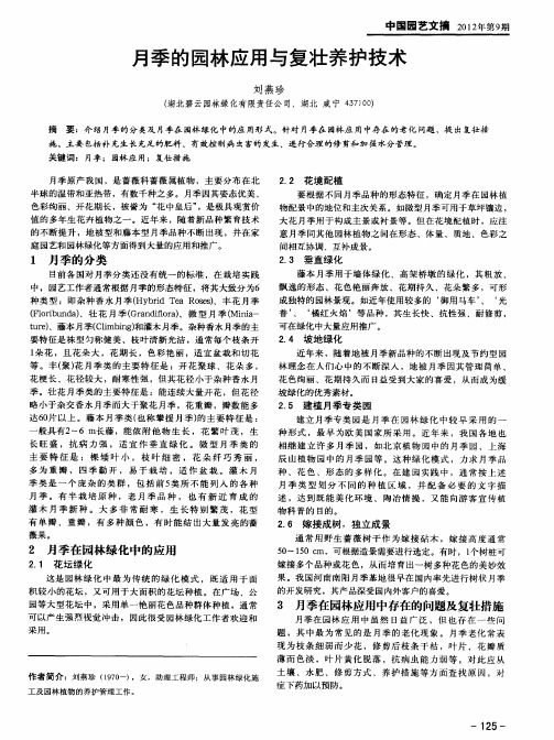 月季的园林应用与复壮养护技术