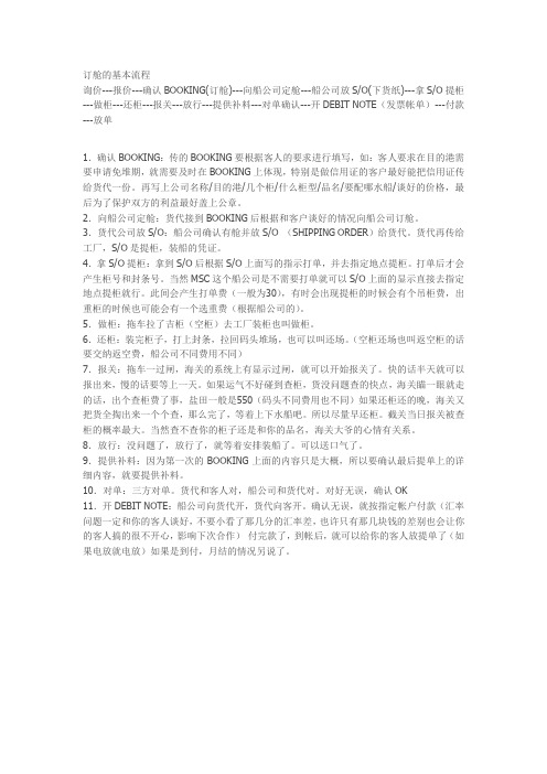 (完整版)订舱基本流程