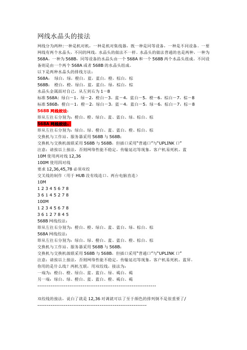 网线水晶头的接法