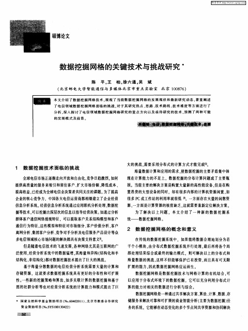 数据挖掘网格的关键技术与挑战研究