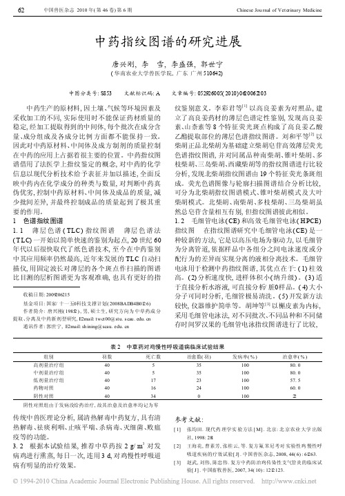 中药指纹图谱的研究进展