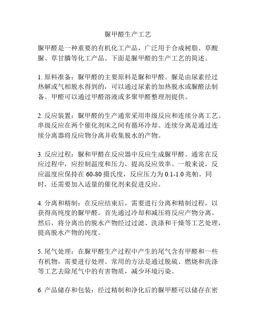 脲甲醛生产工艺