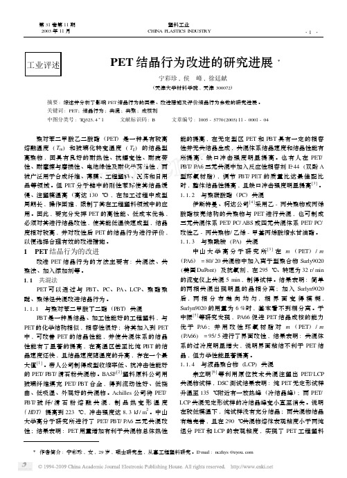 PET结晶行为改进的研究进展