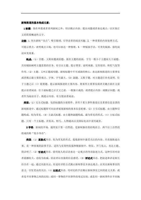 新闻写作的基本知识
