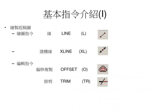 绘制底稿图绘图指令线LINE(L)建构线XLI(精)