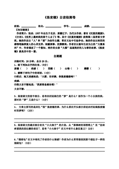 (完整版)捡麦穗的练习题