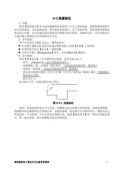建筑钢结构工程技术 5-3.角度标注