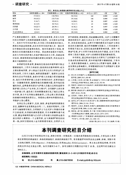 本刊调查研究栏目介绍
