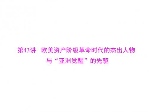 2018年高考历史总复习： 选修Ⅳ 43讲 欧美资产阶级革命时代的杰出人物与“亚洲觉醒”的先驱 (共30张PPT)