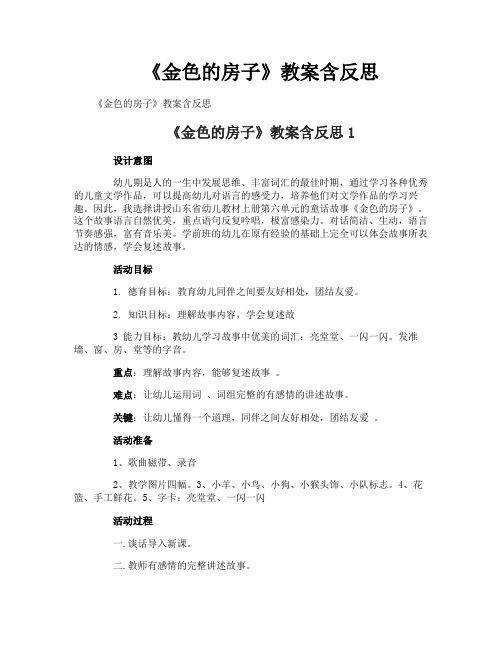 《金色的房子》教案含反思