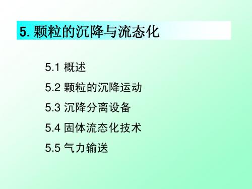 5.颗粒的沉降与流态化
