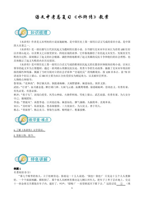 语文中考总复习《水浒传》 教案
