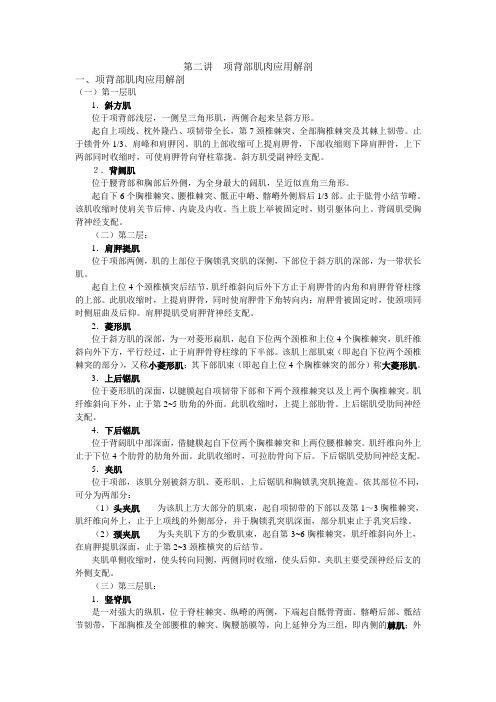 第二讲  项背部肌肉应用解剖