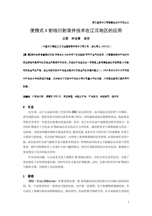 便携式X射线衍射录井技术在江汉地区的应用分析