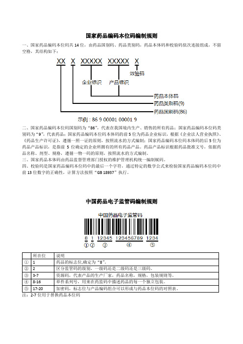 药品本位码以及药品电子监管码编制规则