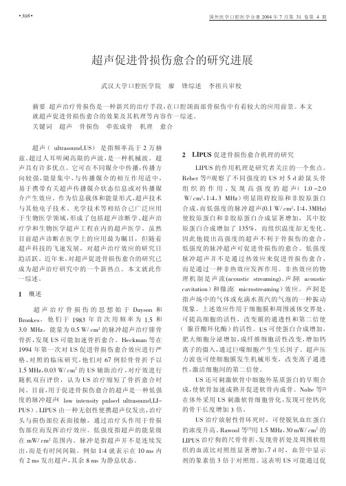 超声促进骨损伤愈合的研究进展